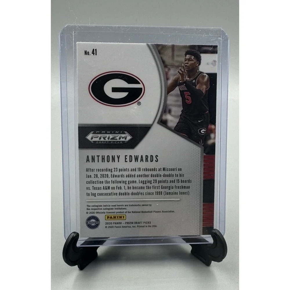 2020 Prizm Draft‎ Anthony Edwards RC #41 Georgia Bulldogs Timberwolves